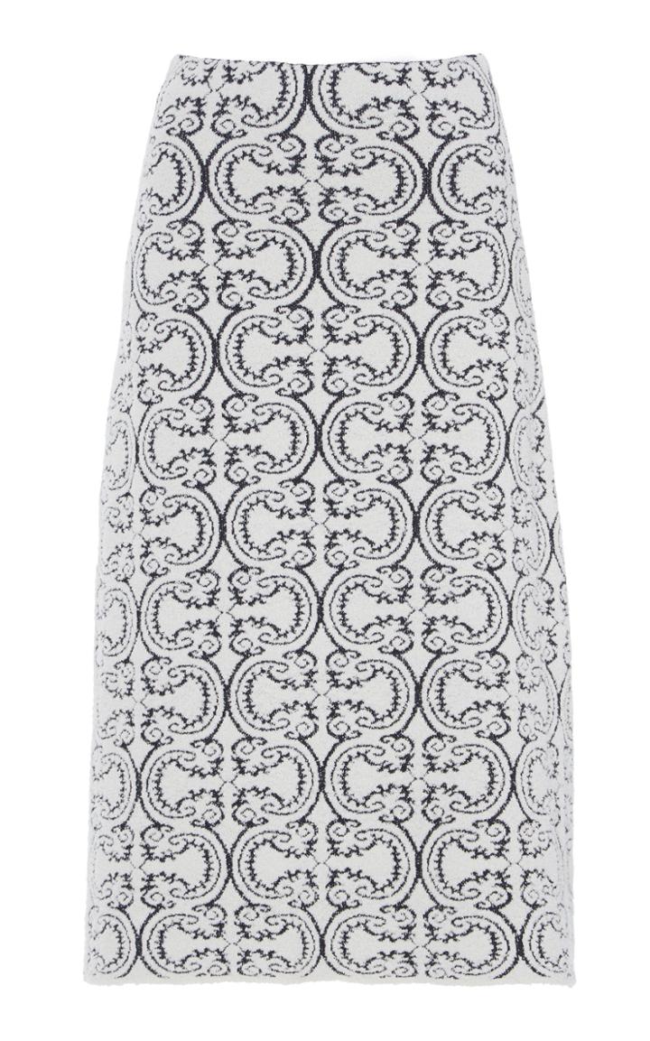 Jil Sander Printed A-line Knit Midi Skirt