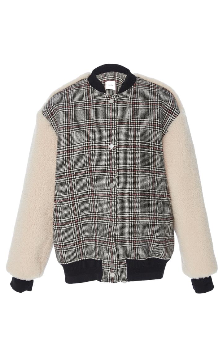 Carven Plaid Bomber Jacket