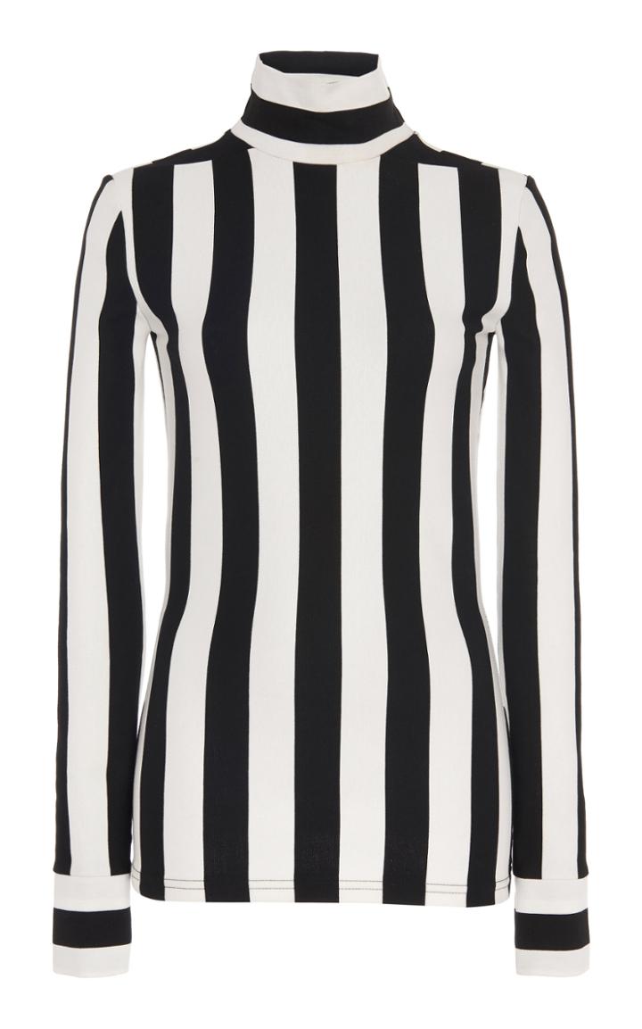 Moda Operandi Paco Rabanne Striped Knit High-neck Top Size: 34