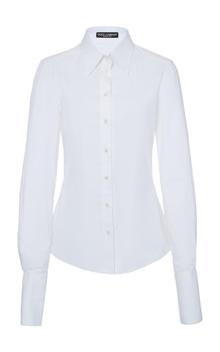 Moda Operandi Dolce & Gabbana Bishop-sleeve Poplin Princess Seam Shirt