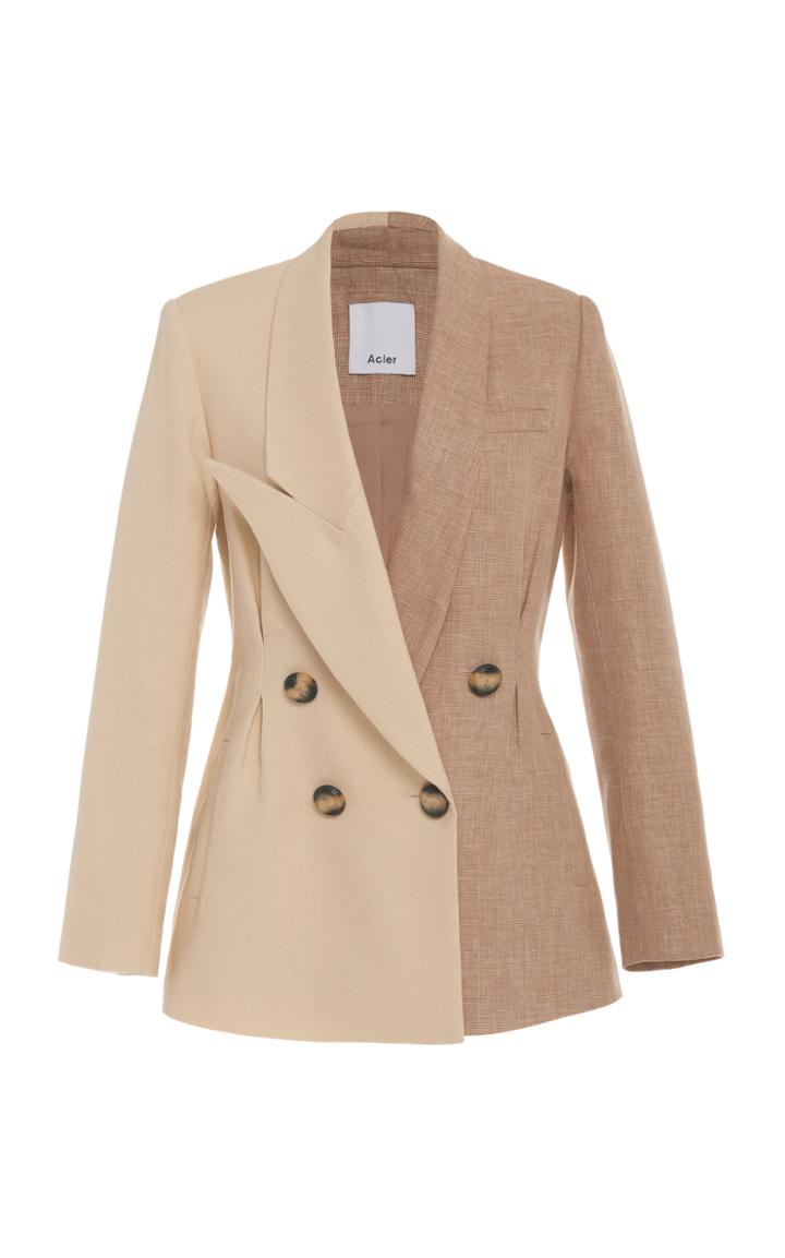 Acler Belvue Colorblock Linen-blend Blazer