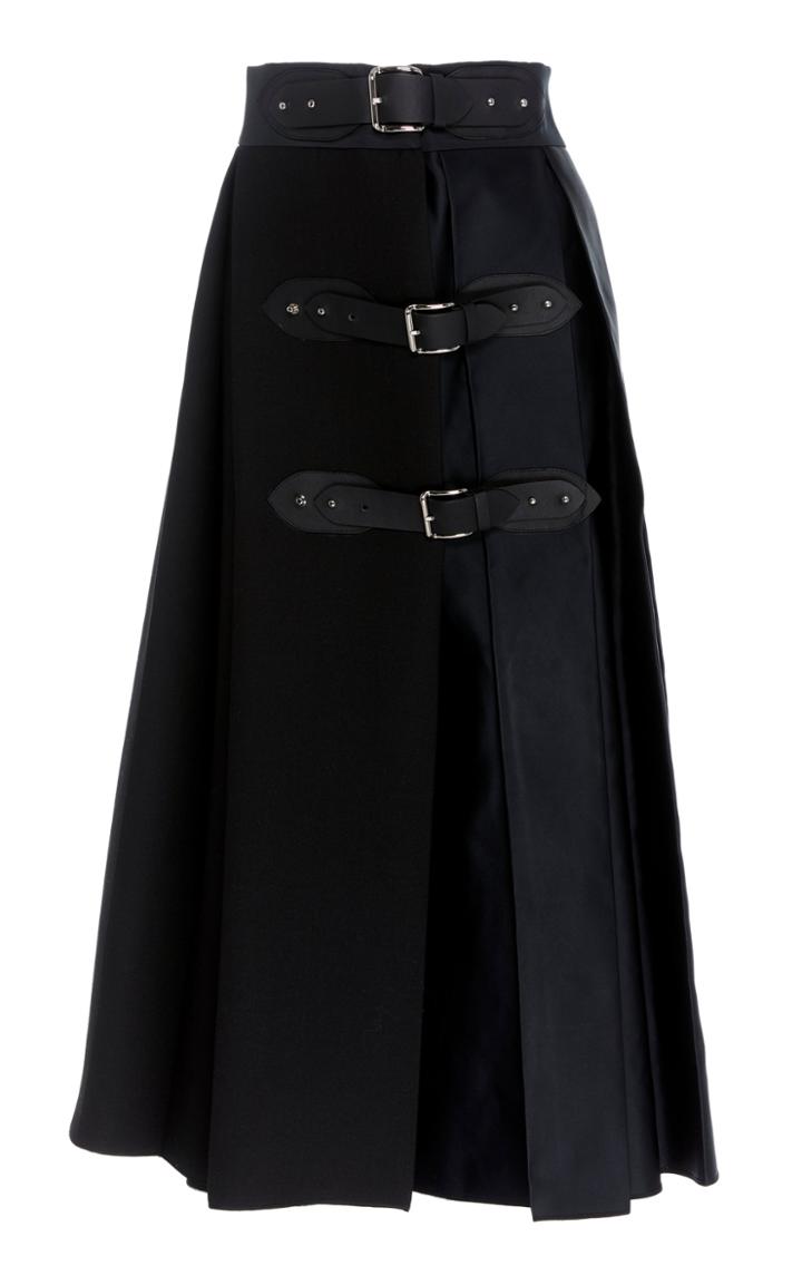Dice Kayek Twill A-line Midi Skirt With Buckles