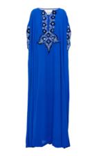 Bthaina M'o Exclusive Caftan With Velvet Embroidery Details