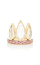 Ark Tiara 18k Gold Sapphire And Crystal Ring