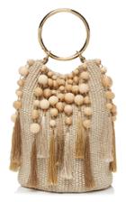 Rosantica Lexy Tassel Woven Bucket Bag