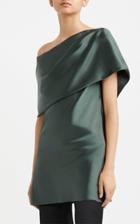 Moda Operandi Marina Moscone Satin One-shoulder Top