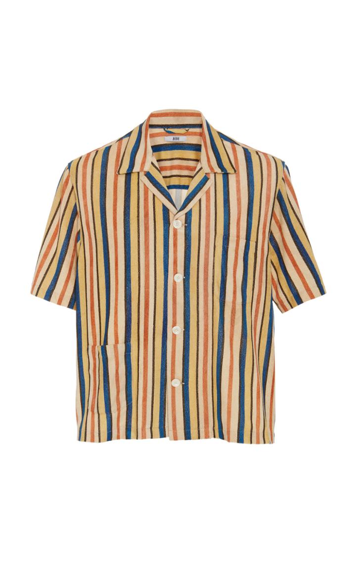 Bode Vancouver Striped Cotton Button-up Shirt
