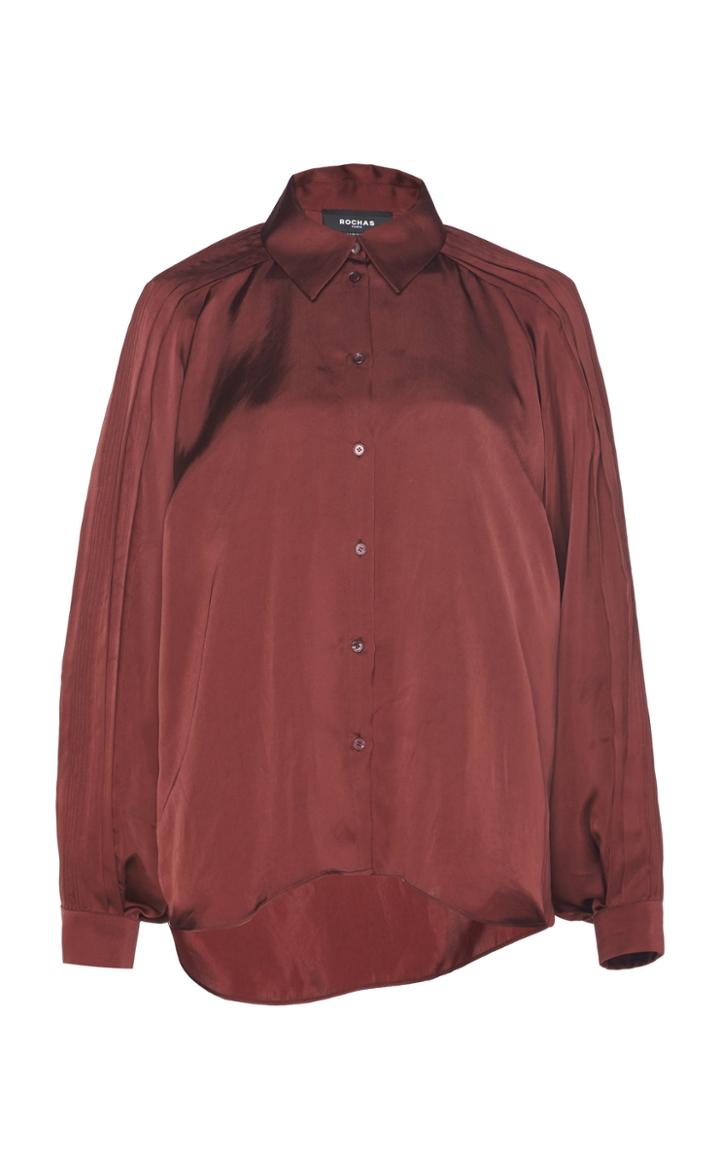 Moda Operandi Rochas Satin Button-up Top Size: 38