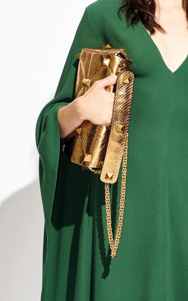 Moda Operandi Valentino Valentino Garavani Roman Stud Snake-effect Leather Shoulder