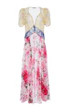 Attico Natalia Mix Georgette Flower Printed Dress