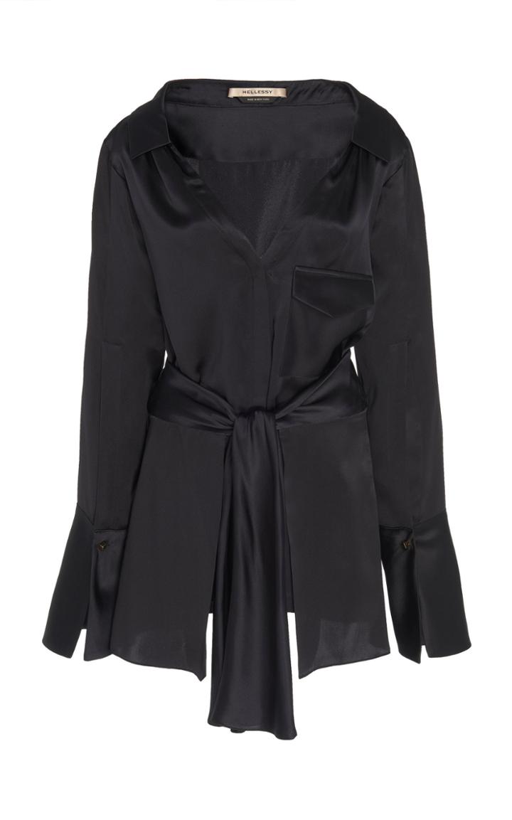 Hellessy Clark Waist Tie Silk Top