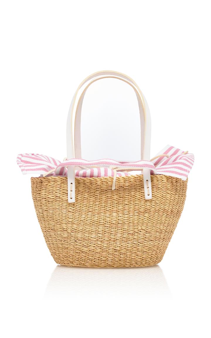 Muun Rigatino Leather-trimmed Straw Tote