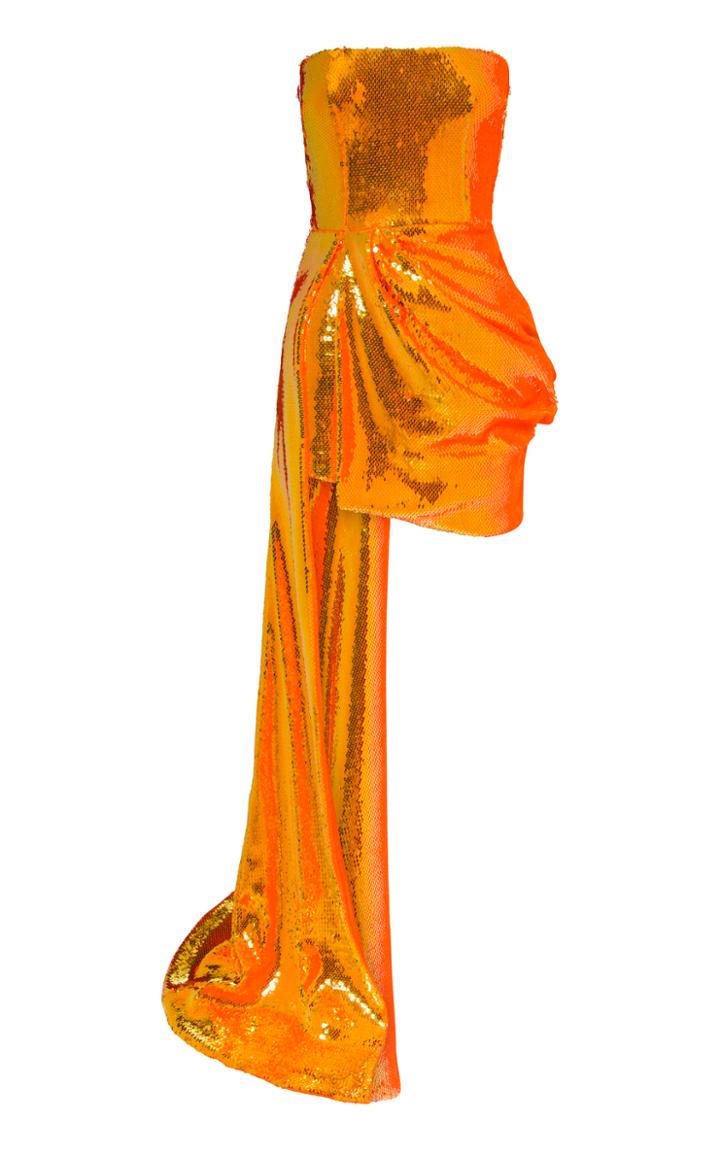Alex Perry Blaine Drape-detailed Sequined Straples Mini Dress