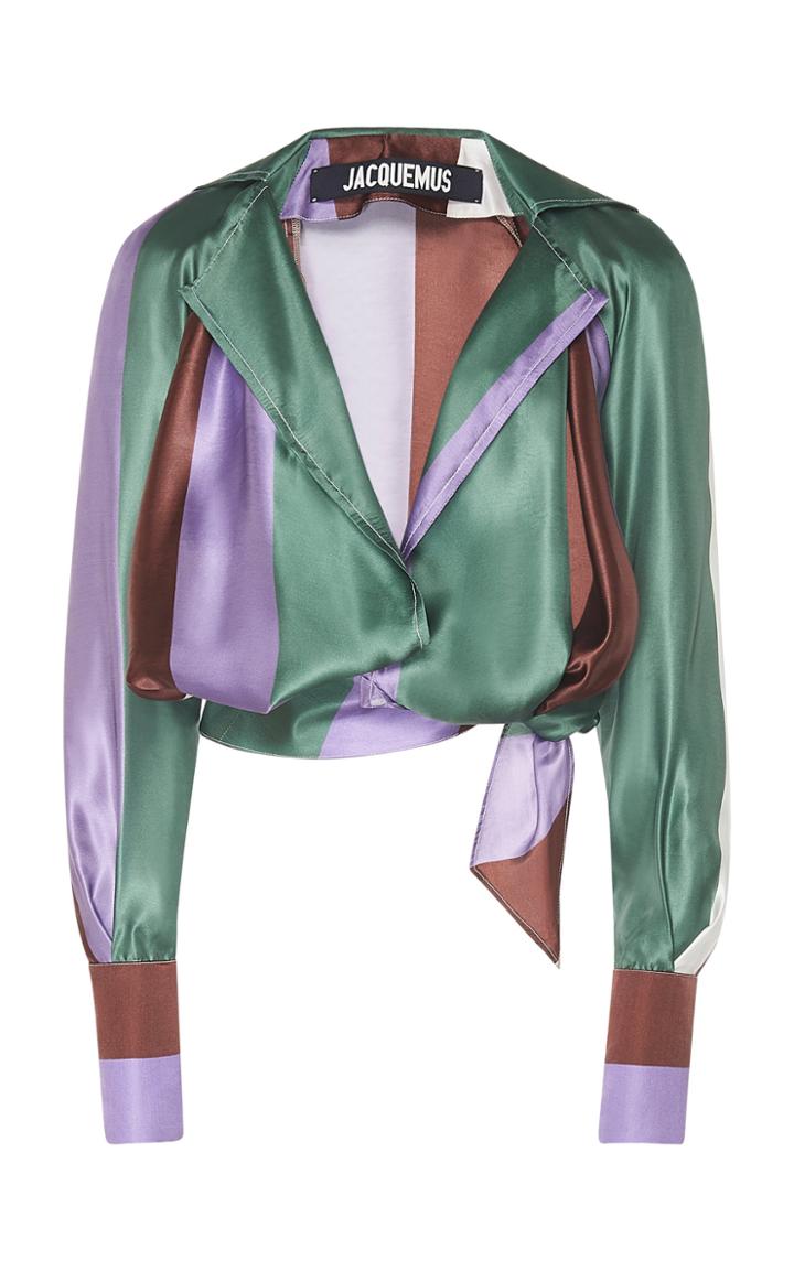 Jacquemus Portofino Draped Satin Top