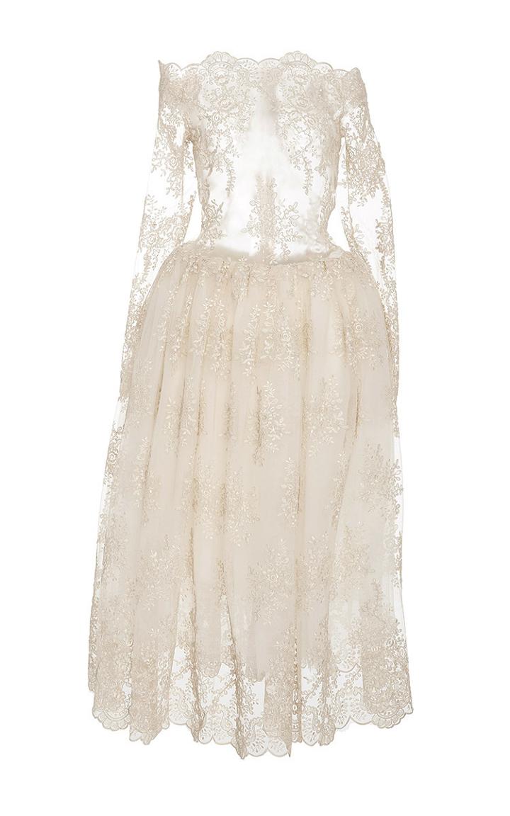 Lana Mueller Heather Gathered Off The Shoulder Dress