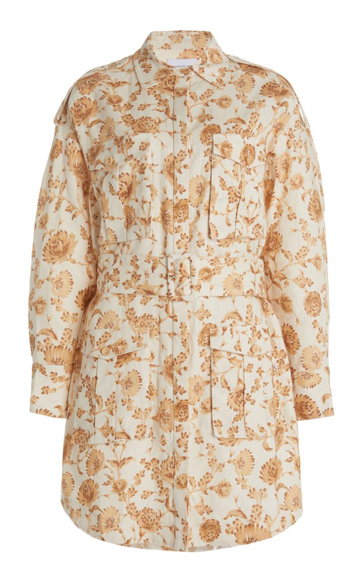 Moda Operandi Significant Other Aphrodite Floral-print Linen-blend Shirt Dress