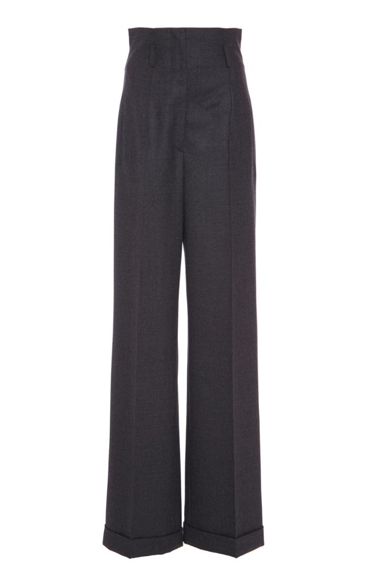 Moda Operandi Alberta Ferretti High-rise Wool-blend Pants