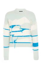 Alanui Glacial Daylight Fringed Cashmere-blend Jacquard Sweater