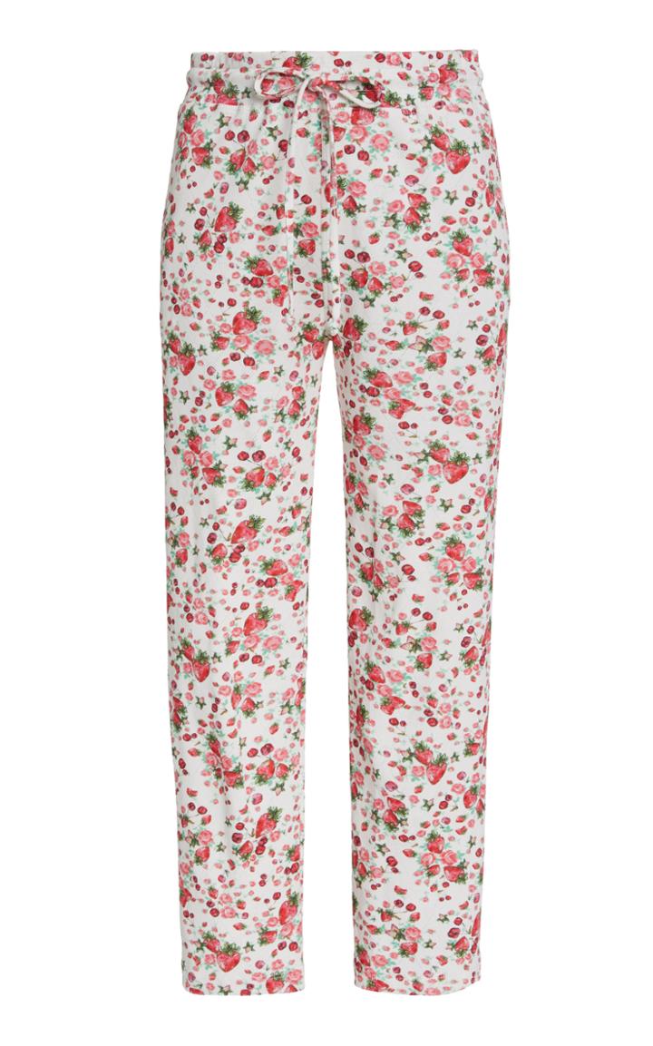 Moda Operandi Loveshackfancy Brently Printed Pointelle-cotton Skinny Pants