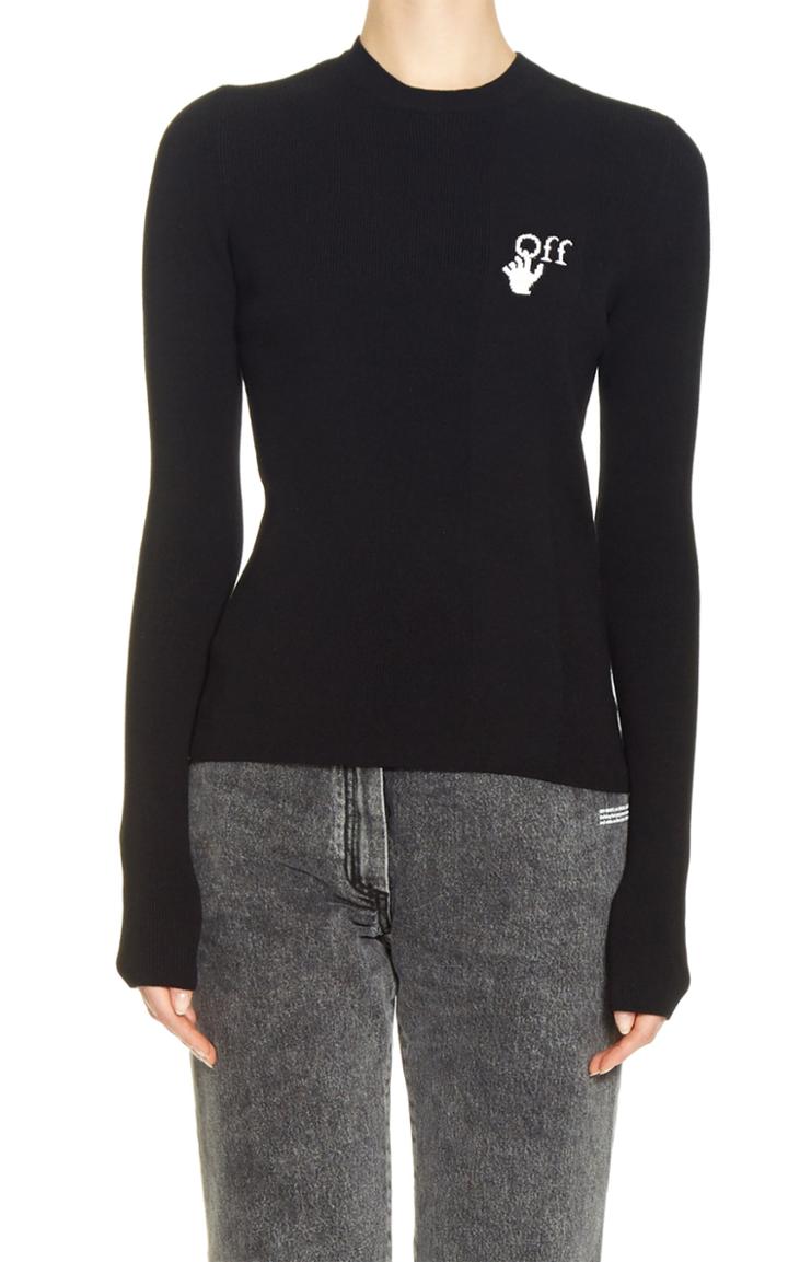 Moda Operandi Off-white C/o Virgil Abloh Basic Long-sleeve Crewneck Top Size: 38