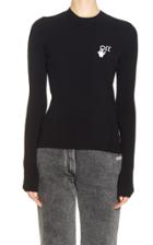 Moda Operandi Off-white C/o Virgil Abloh Basic Long-sleeve Crewneck Top Size: 38
