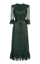 The Vampire's Wife The Falconetti Metallic Chiffon Midi Dress