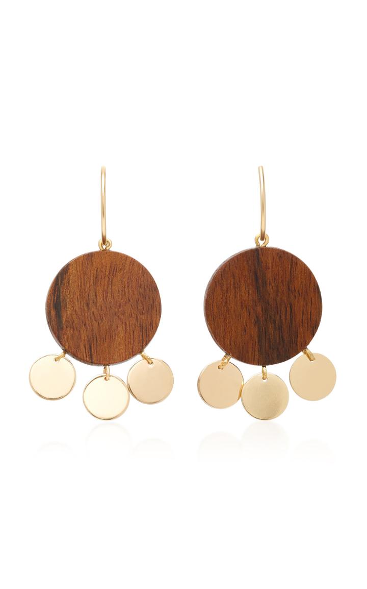 Sophie Monet The Palma Gold-plated Wood Earrings