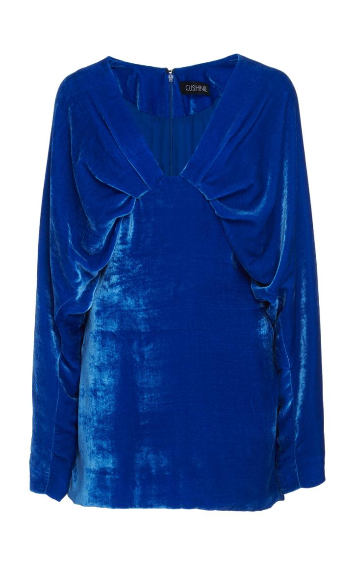 Cushnie Draped Velvet Mini Dress Size: 4