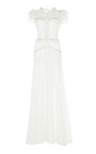 Jenny Packham Jasmine Chiffon Cap-sleeve Gown