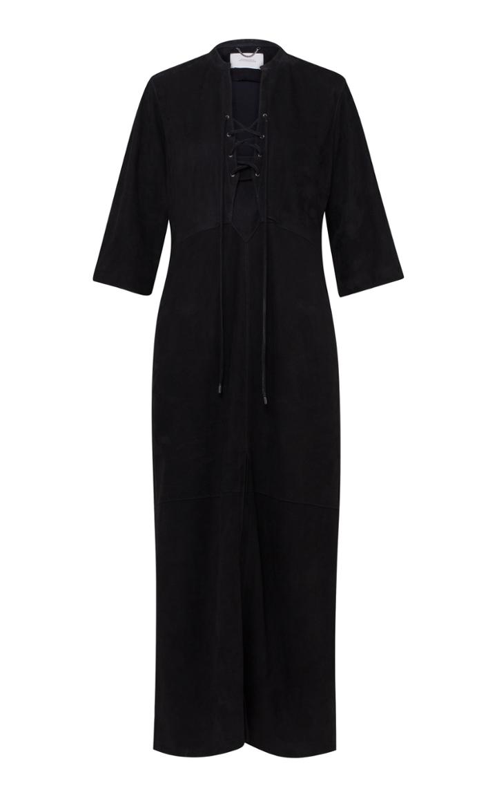 Dorothee Schumacher Velour Softness Leather Maxi Dress