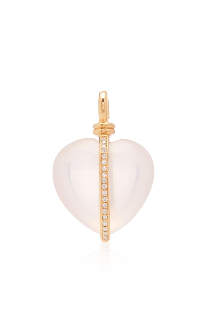 Ashley Mccormick Wrapped Heart 18k Gold And Diamond Necklace