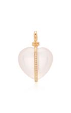 Ashley Mccormick Wrapped Heart 18k Gold And Diamond Necklace