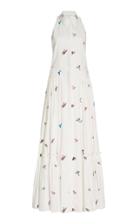 Prabal Gurung Exclusive Embroidered Cotton Maxi Shirt Dress