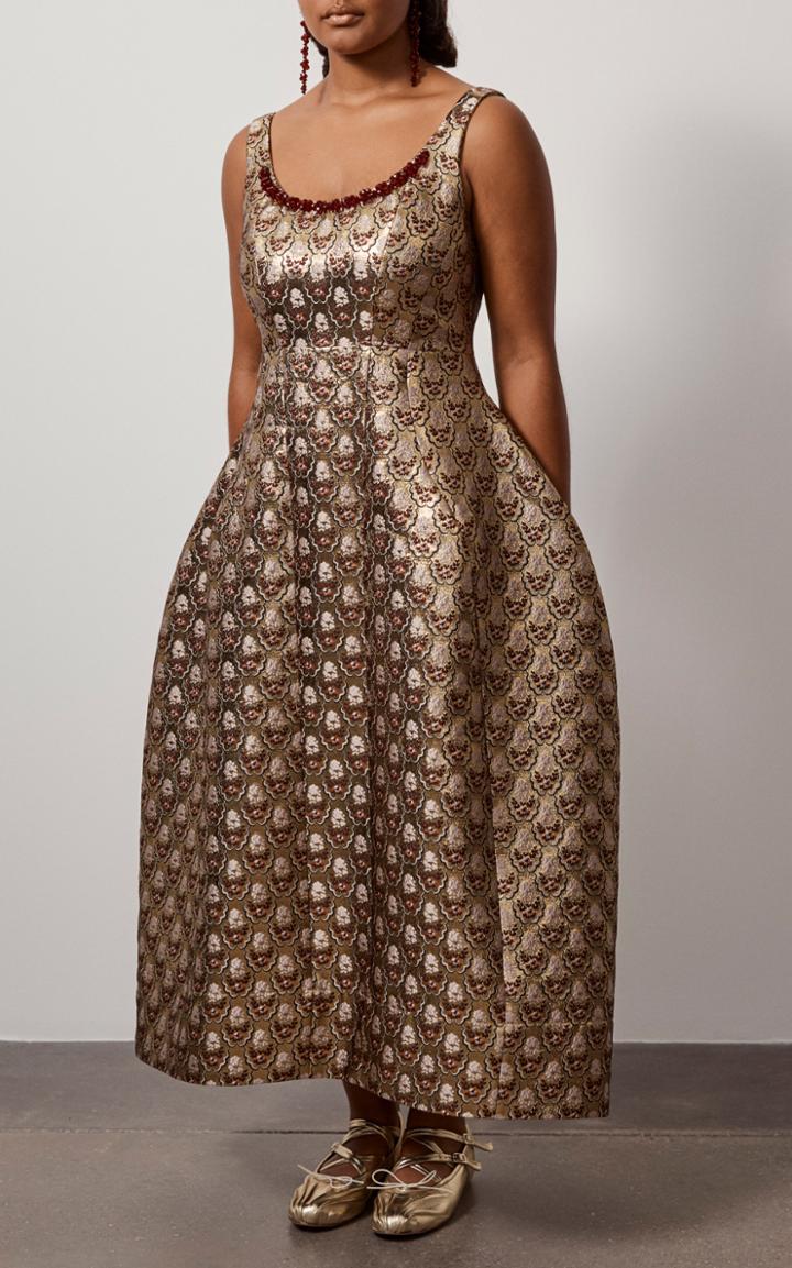 Moda Operandi Simone Rocha Sculpted Jacquard Midi Dress