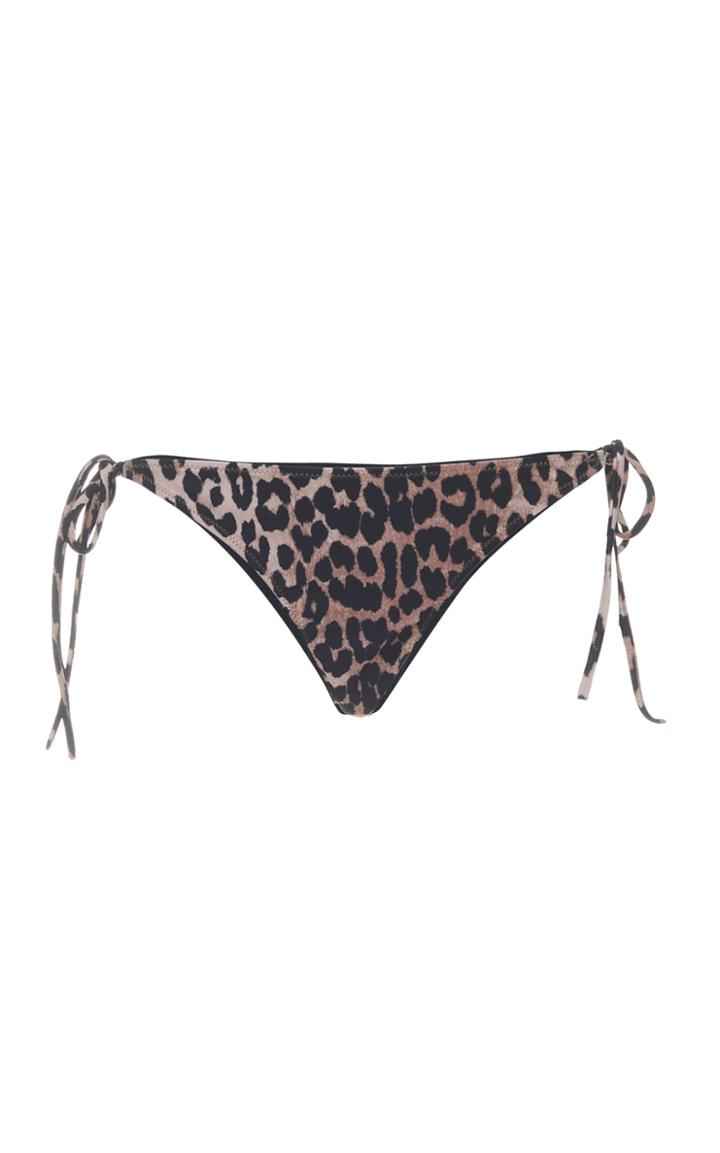 Ganni Recycled Printed Leopard String Bikini Bottom