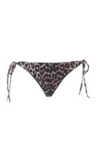 Ganni Recycled Printed Leopard String Bikini Bottom