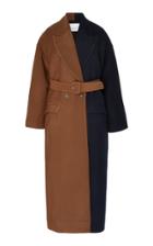 Bouguessa Two-tone Belted Twill Coat