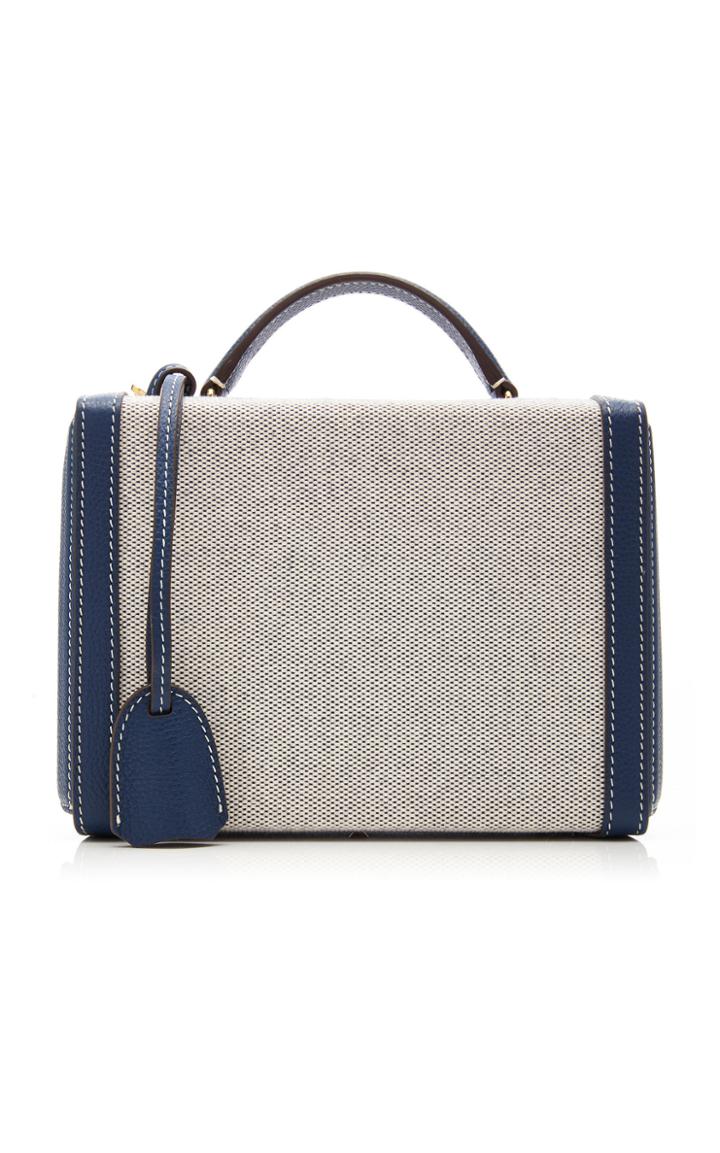 Mark Cross Grace Small Grain Leather-trimmed Birdseye Box Bag