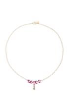 Mallary Marks Petite Trestle 18k Gold Ruby And Diamond Briollete Necklace
