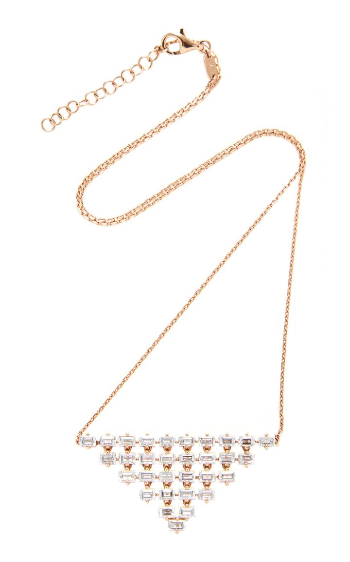 As29 Baguette 6 Row Triangle Necklace