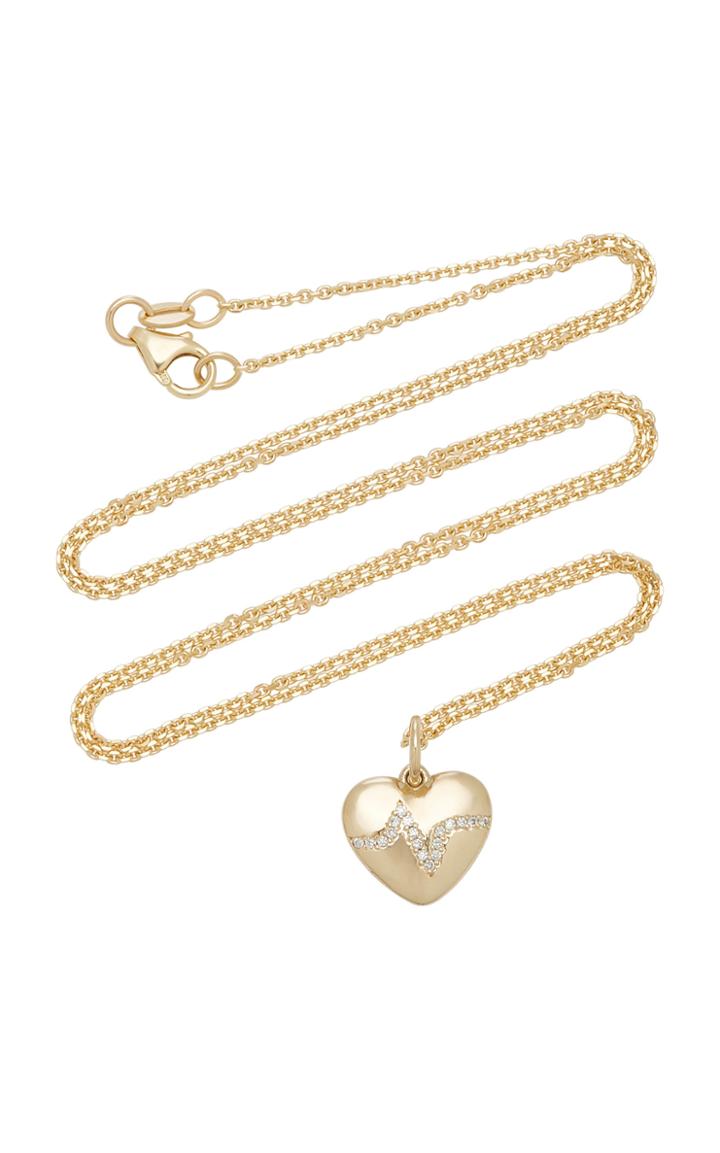 With Love Darling Heartbeat 14k Gold Diamond Necklace