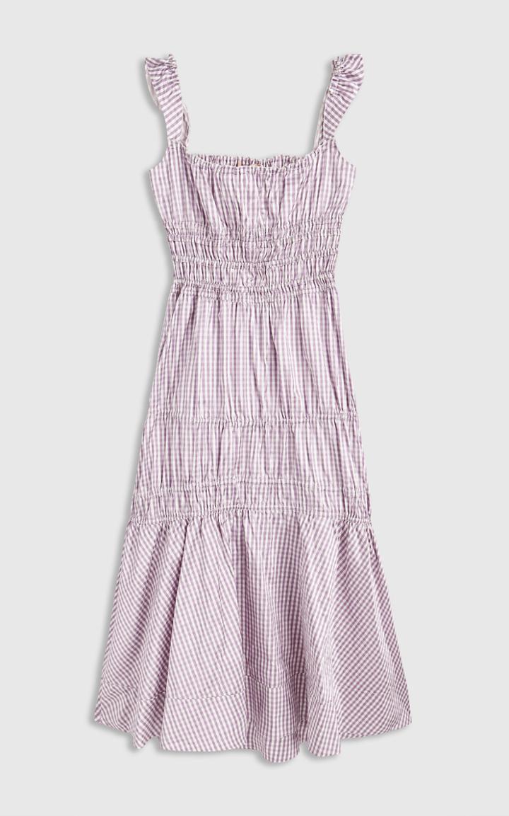 Moda Operandi Brock Collection Prisca Smocked Gingham Silk Midi Dress