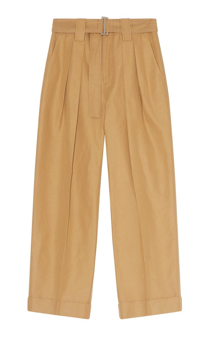 Moda Operandi Ganni Cotton Canvas Belted Pants