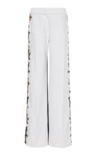 Oscar De La Renta Pant With Floral Embroidery At Side Seams