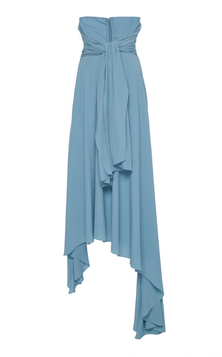 Rokh Draped Asymmetric Crepe Maxi Skirt