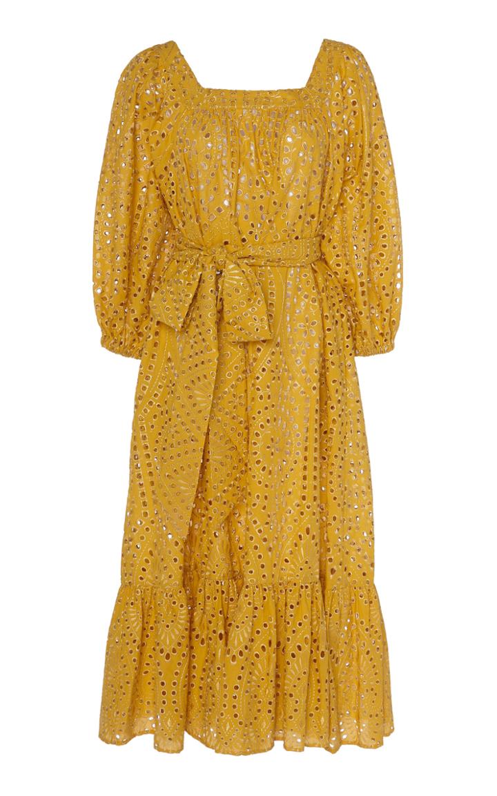 Lisa Marie Fernandez Laure Broderie Anglaise Cotton Midi Dress