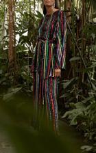 Caroline Constas Striped Cropped Culotte