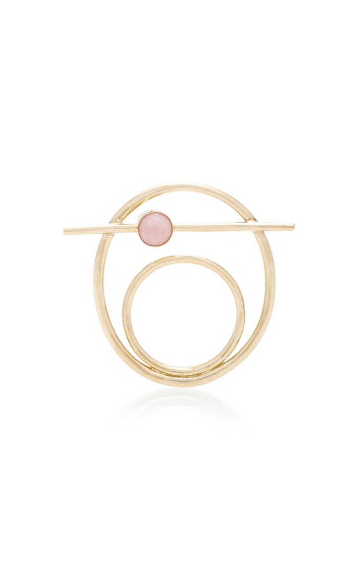 Pili Restrepo Suno 10k Gold Pink Opal And Cabachon Ring
