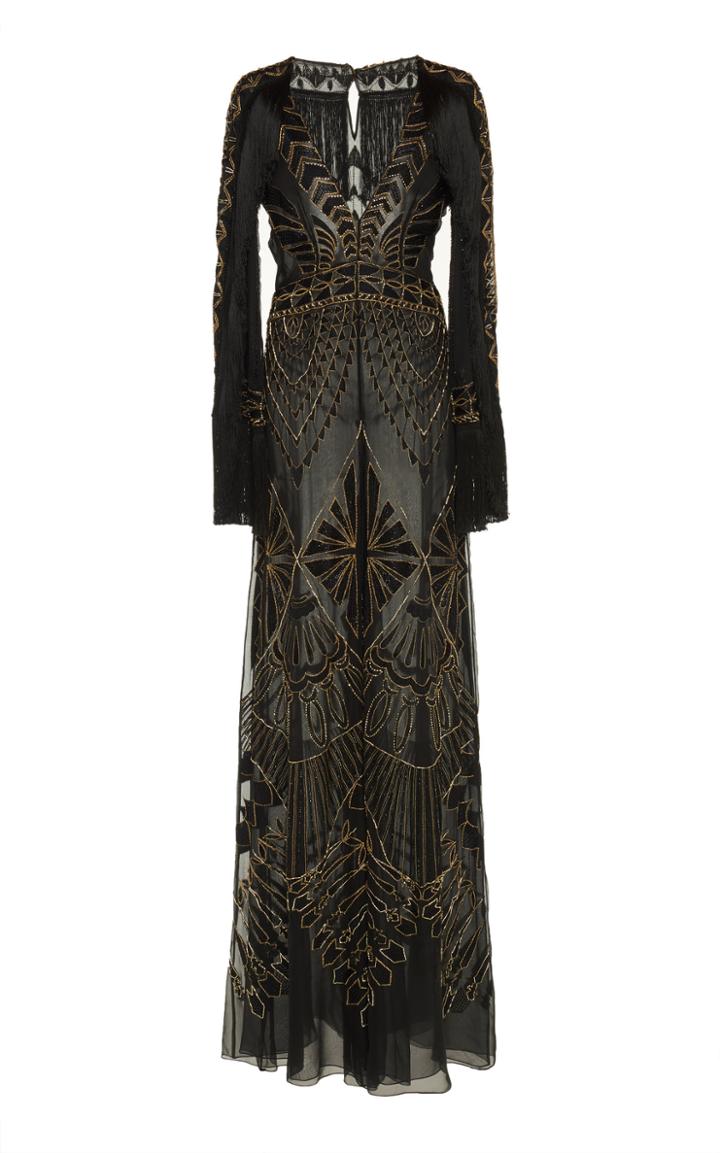 Alberta Ferretti Chiffon Embellished Jumpsuit