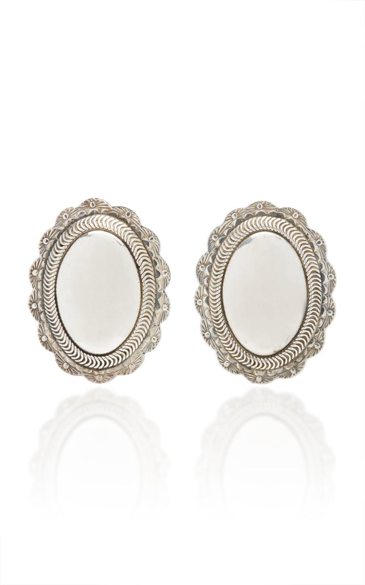 Fallon : Found Fallon: Found One-of-a-kind Oval Reposse Earring